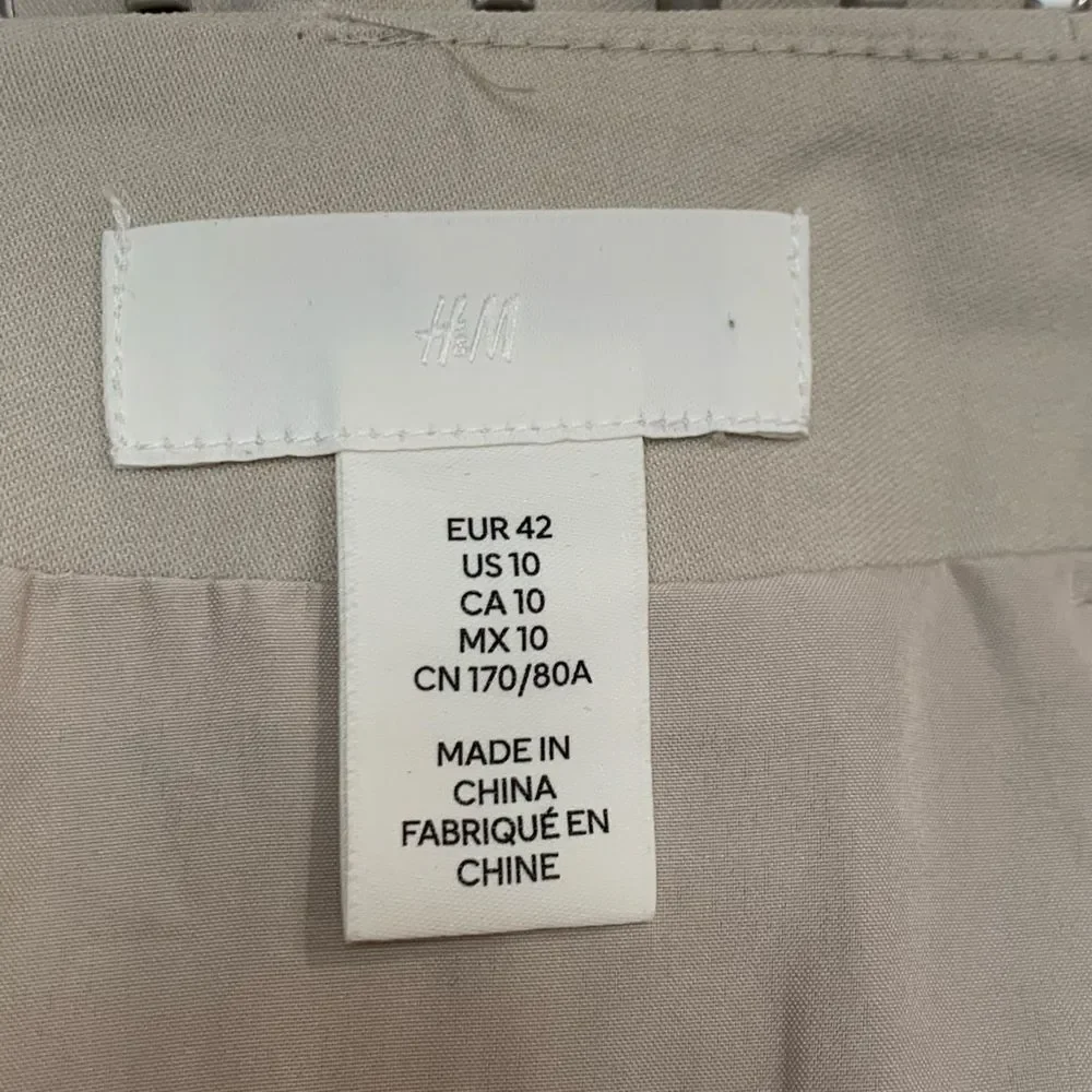 H&M Cream Mini Pencil Skirt with Silver Studded Embellishments